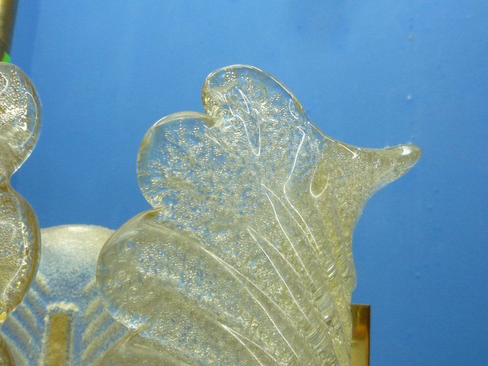 photo furniture Decorative Regency Murano Glass & Brass Ceiling Lamps, 1960s, Set Of 2