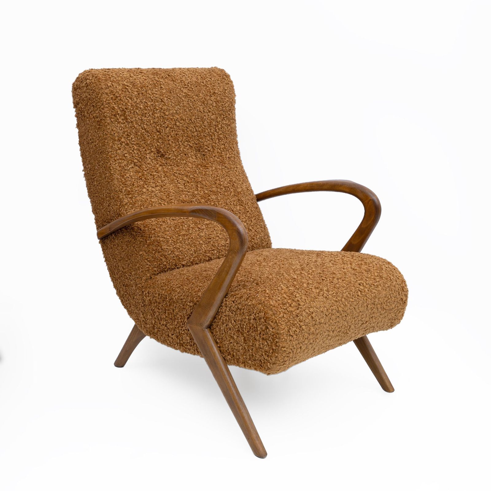 Attribute To Paolo Buffa Mid Century Modern Italian Bouclè Armchairs, Pair photo vinterior