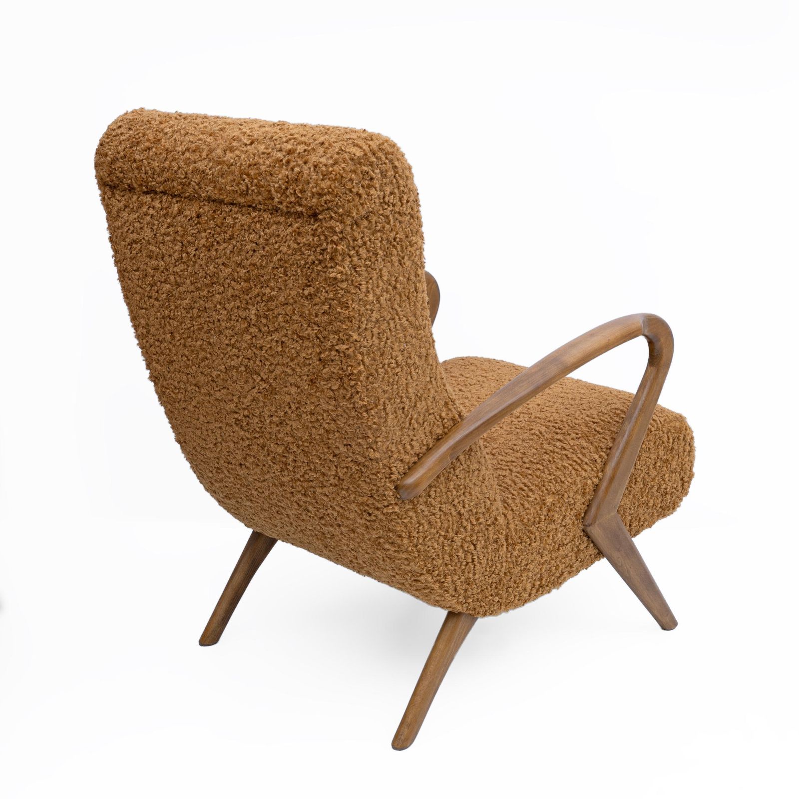 Attribute To Paolo Buffa Mid Century Modern Italian Bouclè Armchairs, Pair photo vintage