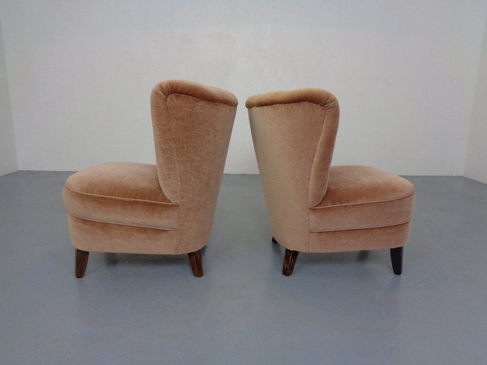 Mohair Club Chairs From Adolf Wrenger, Germany, 1950s, Set Of 2 photo vintage