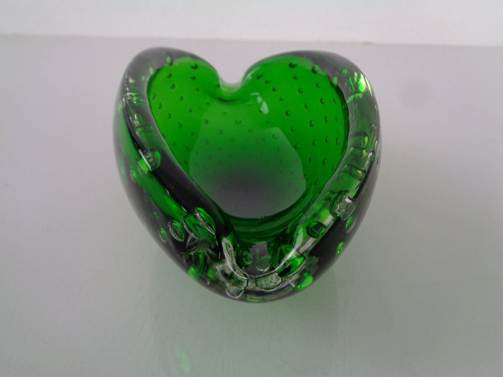 Green Sommerso Murano Glass Ashtray, Italy, 1960s photo vintage
