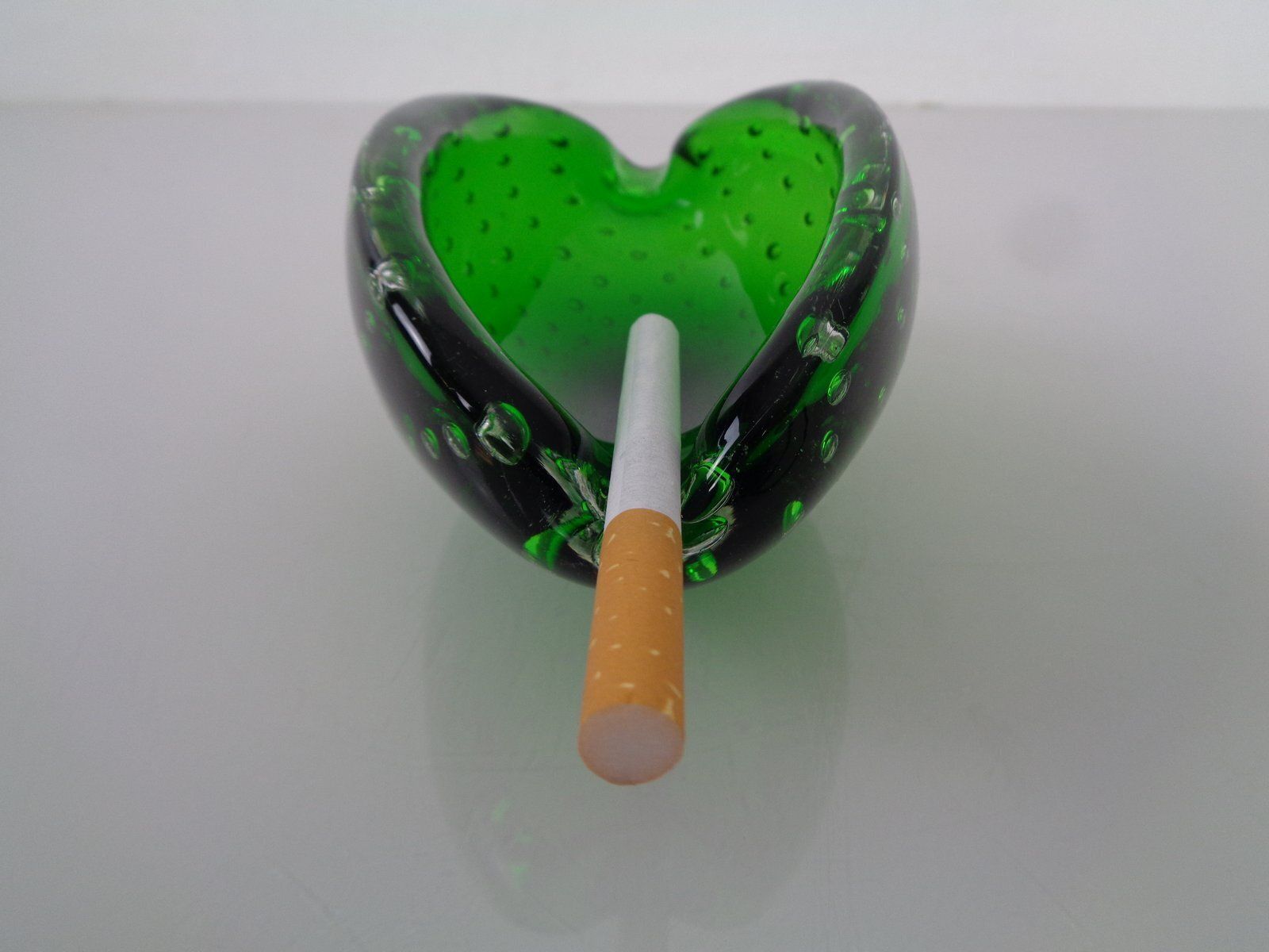 Home Decor Green Sommerso Murano Glass Ashtray, Italy, 1960s photo