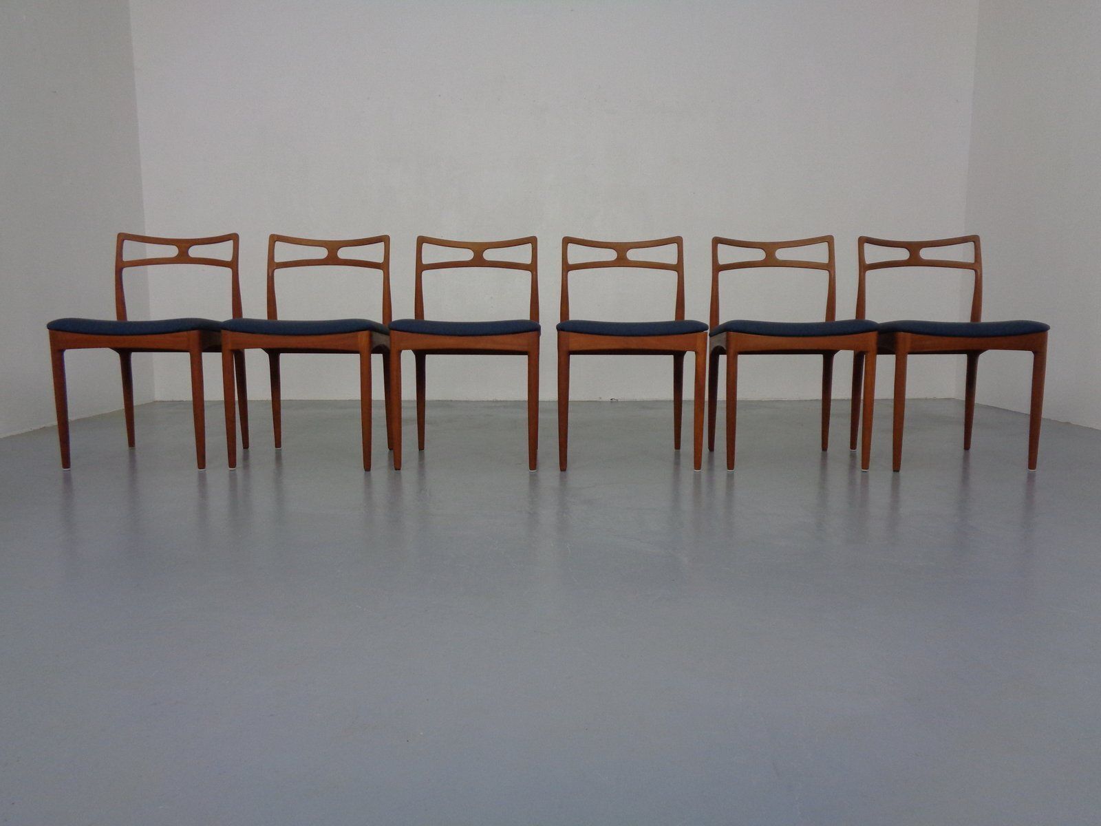 Model 94 Teak & Kvadrat Hallingdal Dining Chairs By Johannes Andersen For Christian Linneberg, Denmark, 1960s, Set Of 6 photo vinterior