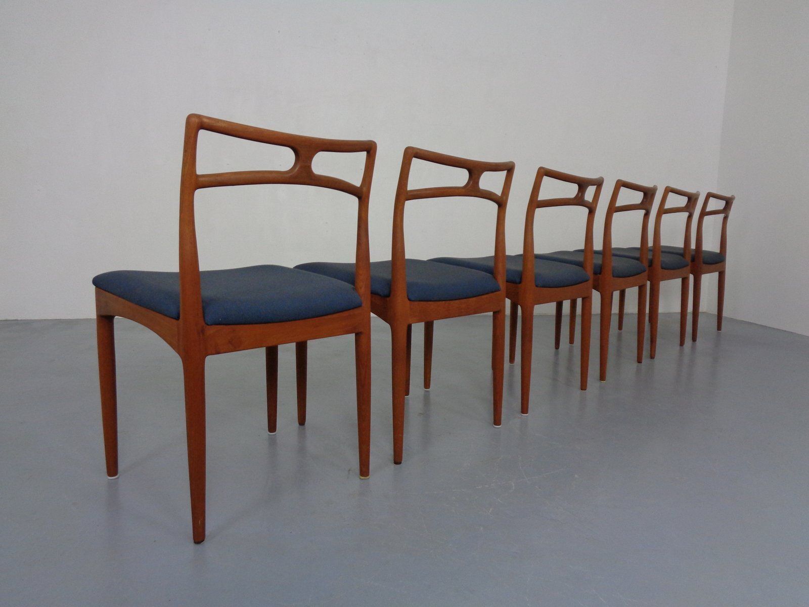 photo for sale Model 94 Teak & Kvadrat Hallingdal Dining Chairs By Johannes Andersen For Christian Linneberg, Denmark, 1960s, Set Of 6