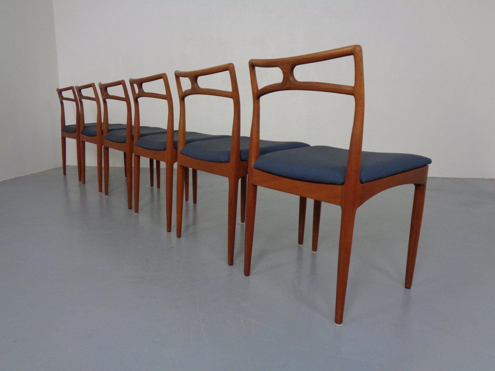 photo vinterior Model 94 Teak & Kvadrat Hallingdal Dining Chairs By Johannes Andersen For Christian Linneberg, Denmark, 1960s, Set Of 6