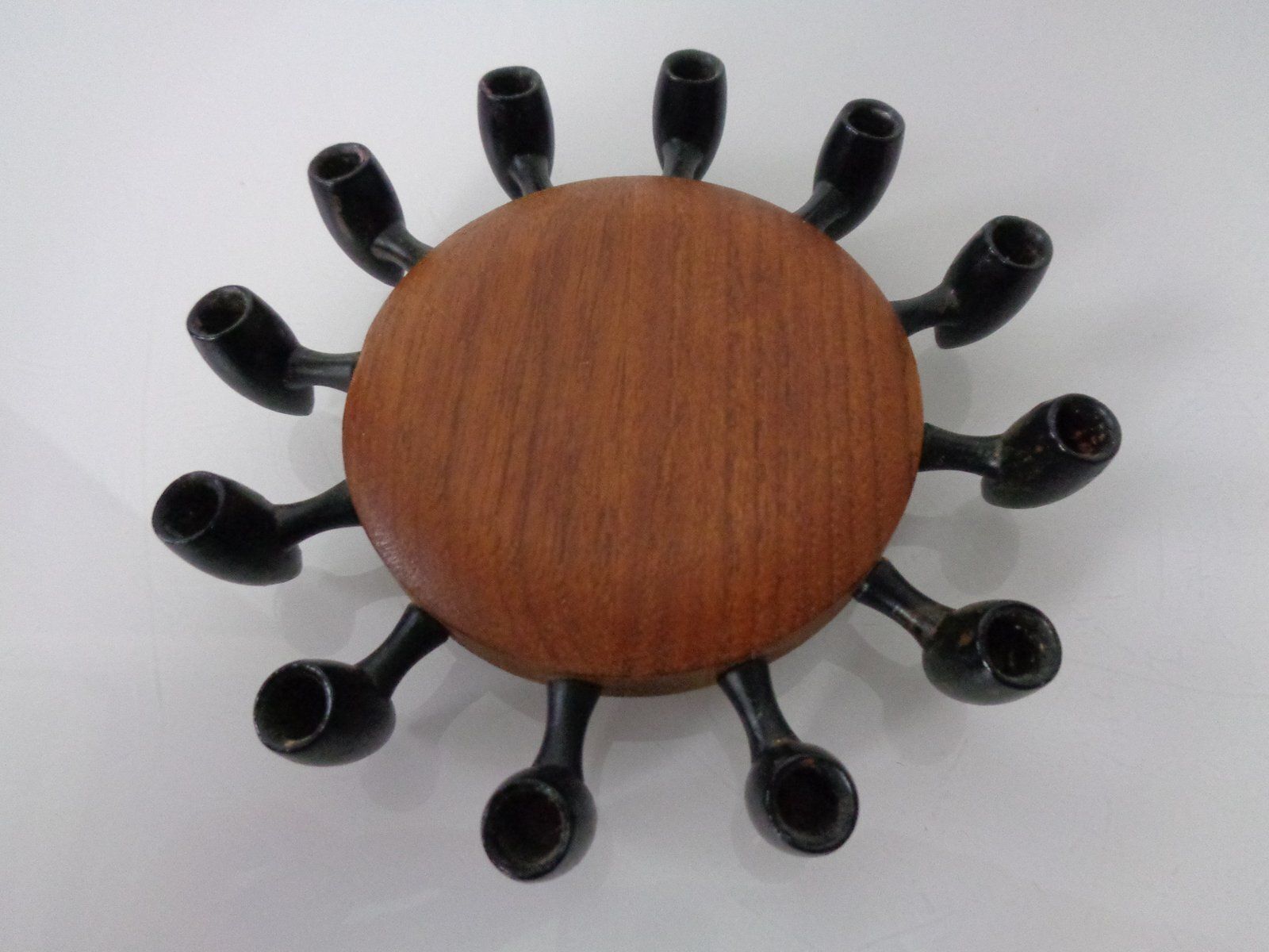 Digsmed Teak And Steel Candleholder, Denmark, 1960s photo vinterior