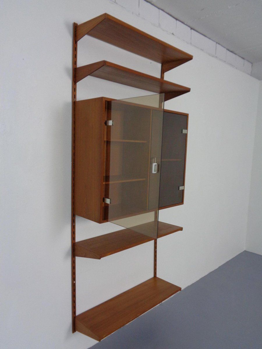 Teak Wall Unit By Kai Kristiansen For Feldballes Furniture Factory, Denmark, 1960s, Set Of 7 photo Furniture