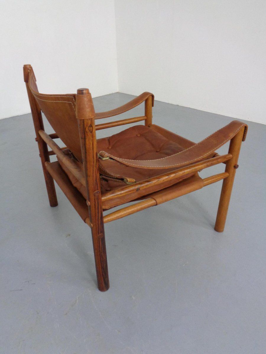 photo for sale Sirocco Safari Chair In Rosewood And Leather By Arne Norell, Sweden, 1960s