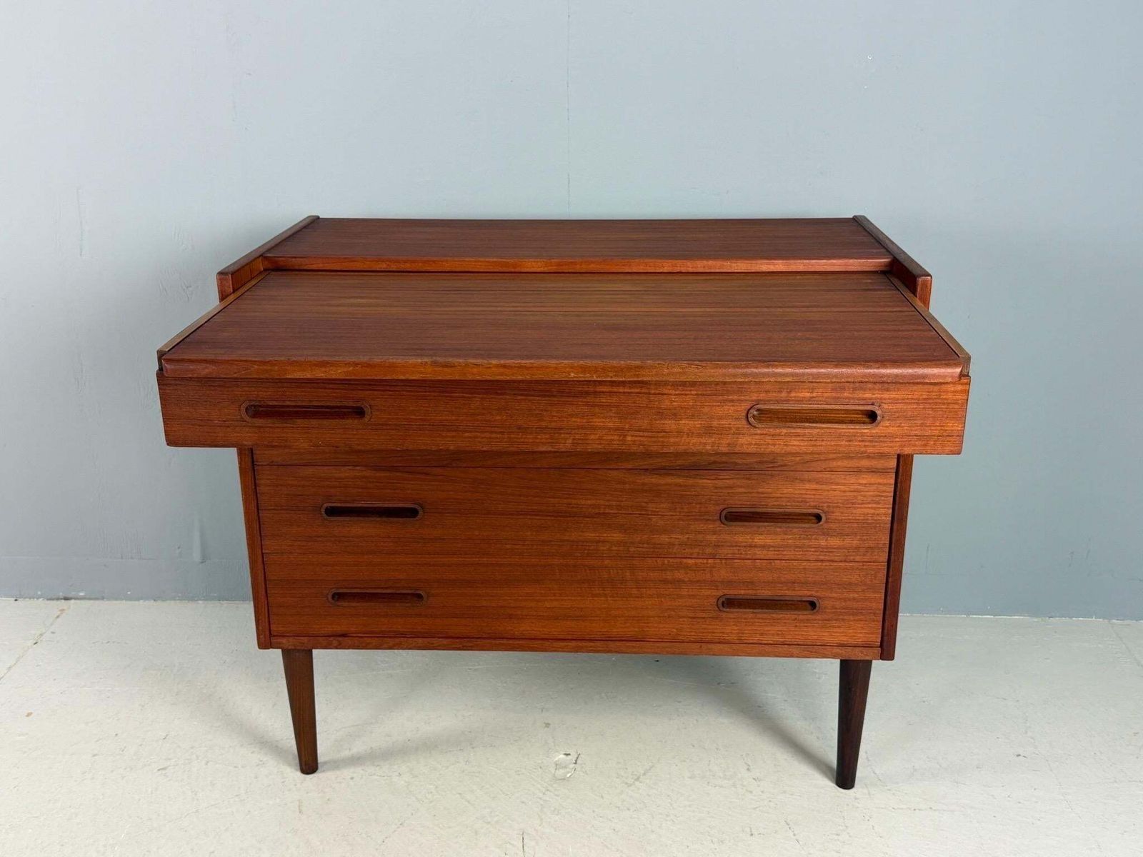 Mid Century Modern Teak Desk /Vanity Table/ Cabinet, 1960's, Denmark photo vintage