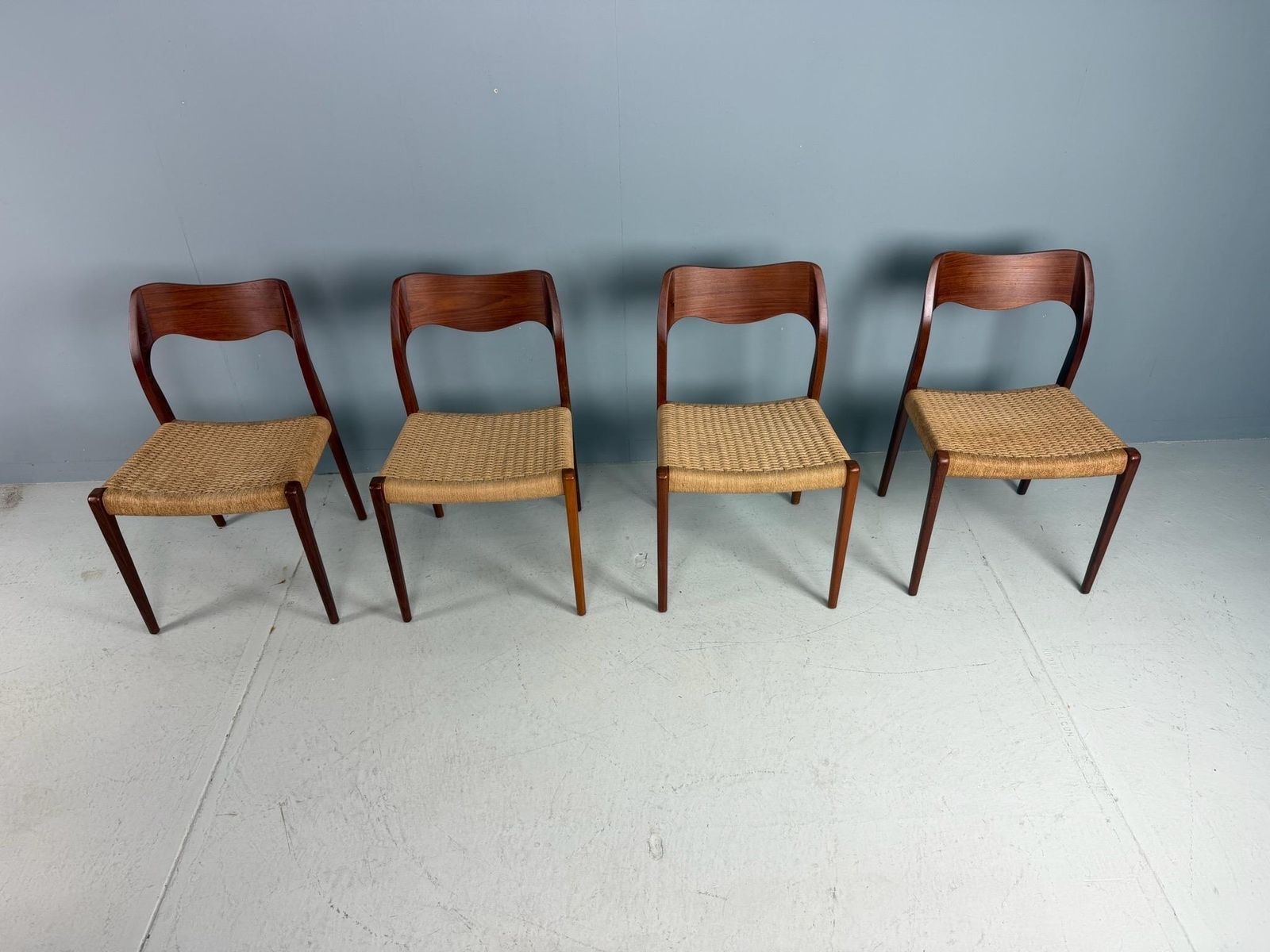 photo for sale Set Of 4 Teak Niels O. Møller Dining Chairs  Model 71, Denmark