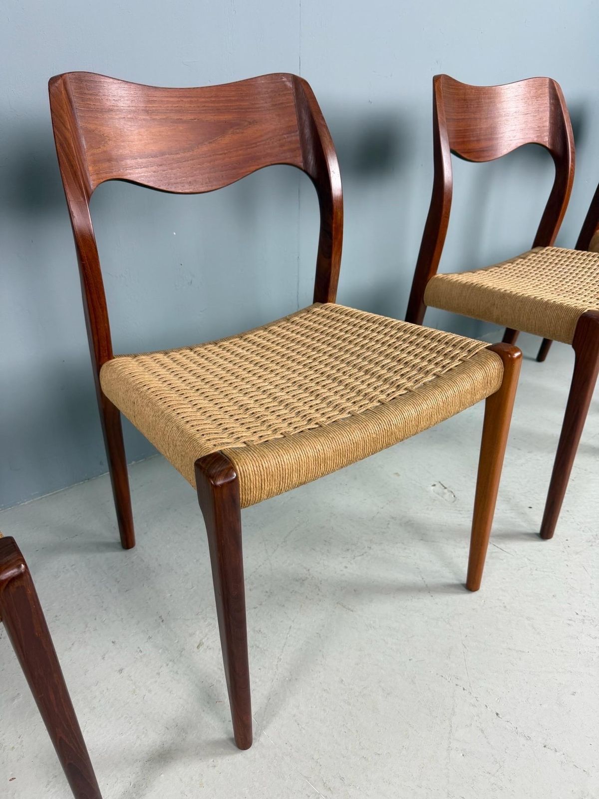 Furniture Set Of 4 Teak Niels O. Møller Dining Chairs  Model 71, Denmark photo