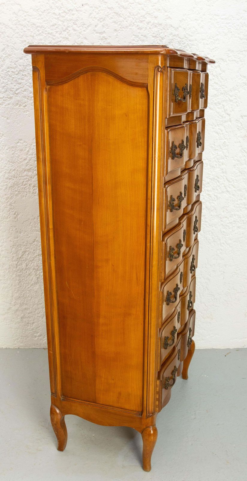 French Louis XV Style Cherry Wood Commode Semainier Chest Of Drawers C. 1980 photo vinterior