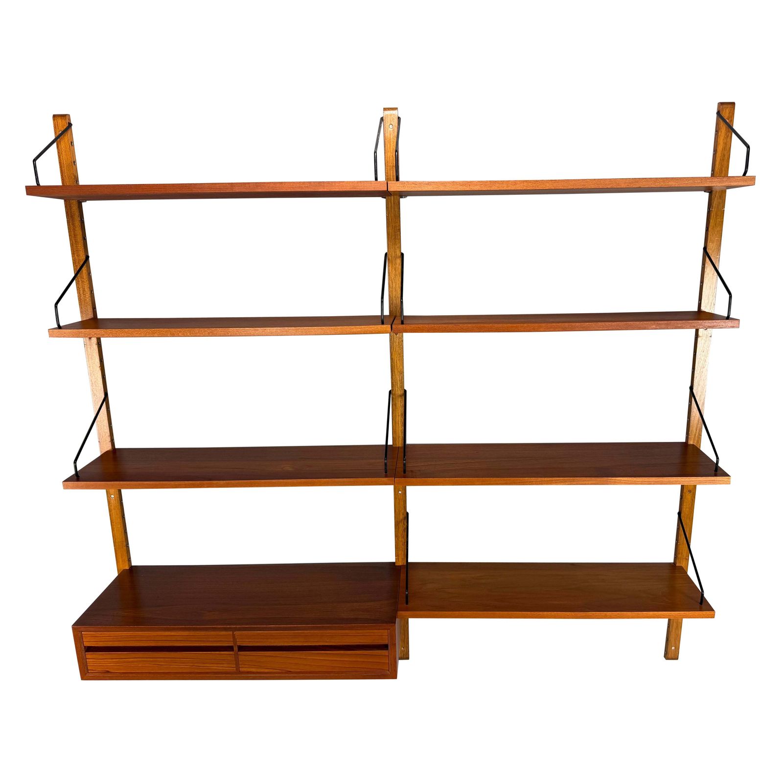Poul Cadovius Mid  Century Modern Modular Teak Wall Unit Shelving For Cado, 1960