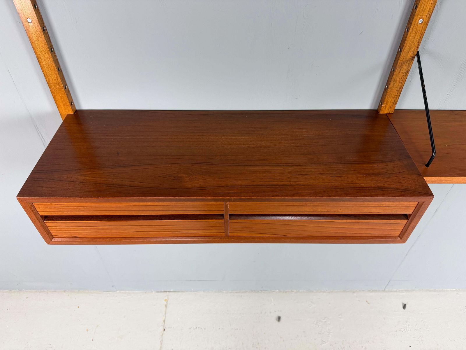 photo furniture Poul Cadovius Mid  Century Modern Modular Teak Wall Unit Shelving For Cado, 1960