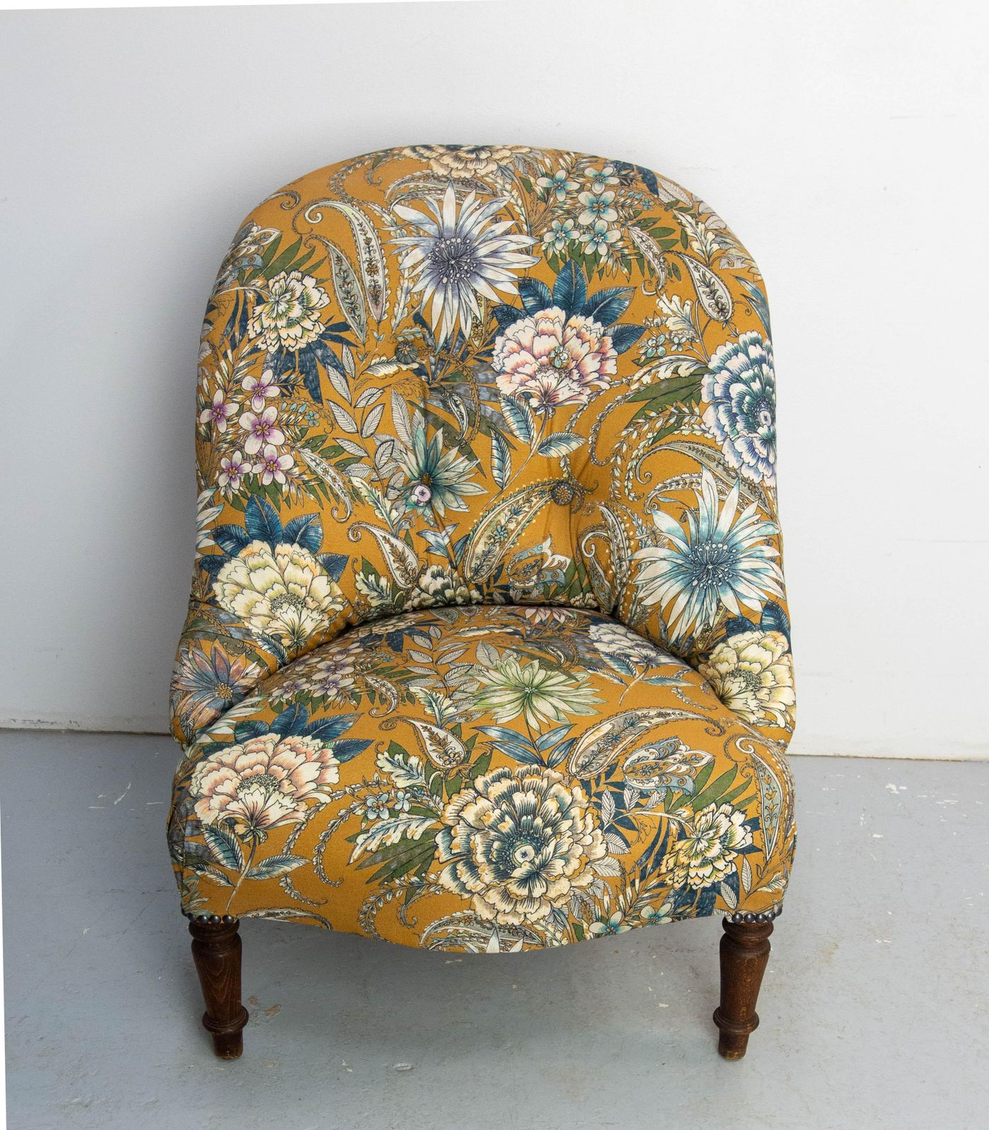 Antique Armchairs Reupholsted Chauffeuse Napoleon III French Late 19th Centuty photo Furniture