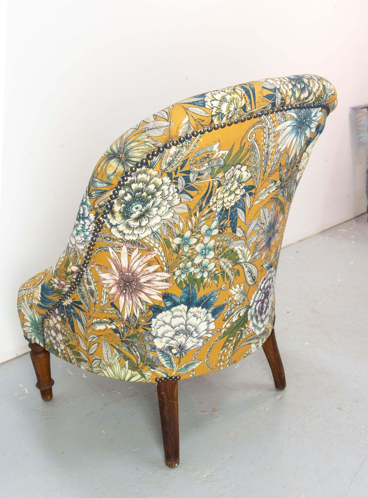 Antique Armchairs Reupholsted Chauffeuse Napoleon III French Late 19th Centuty photo buy