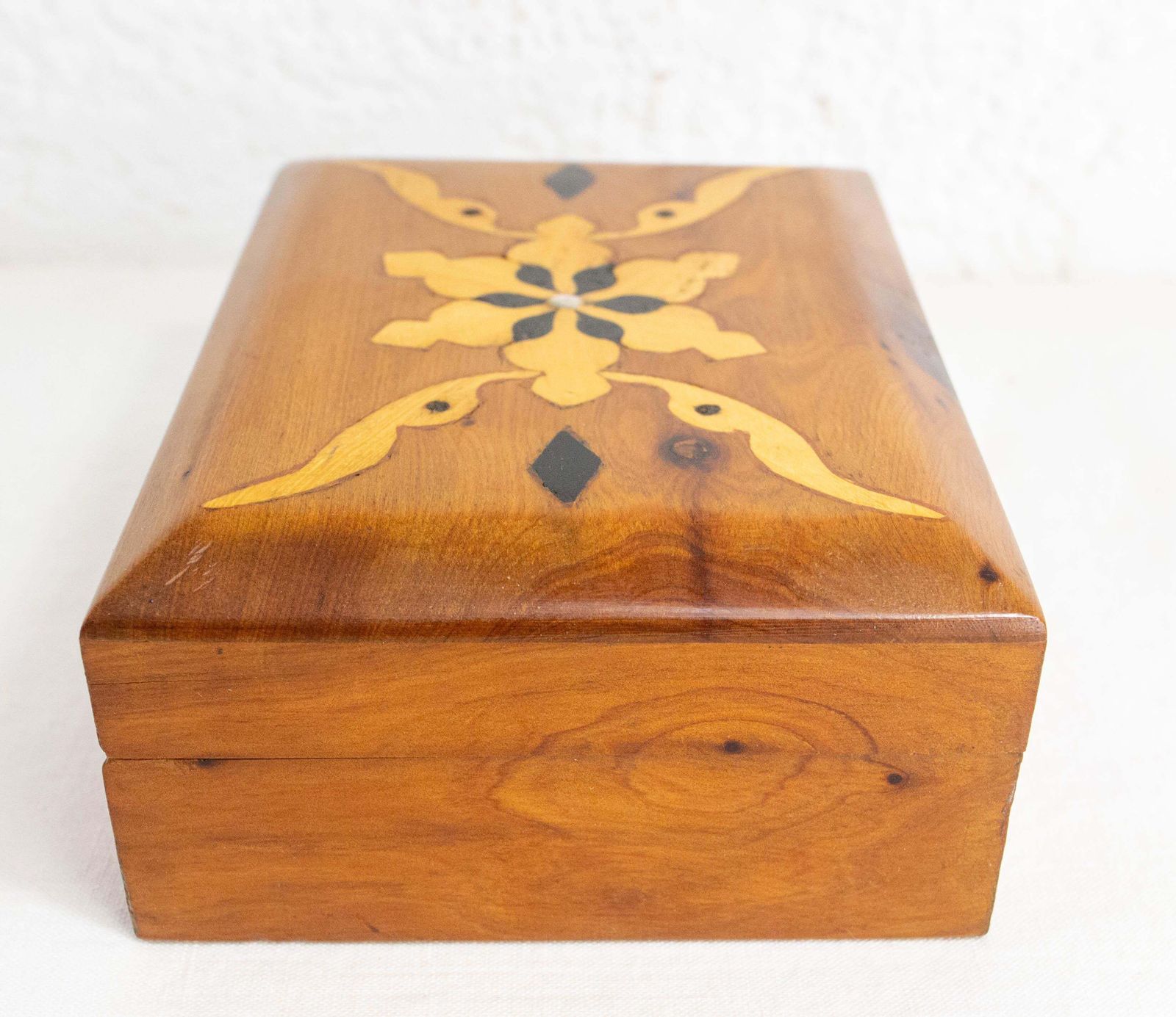 Moraccan Thuya Wood Box Marquetry, Circa 1960 photo vintage