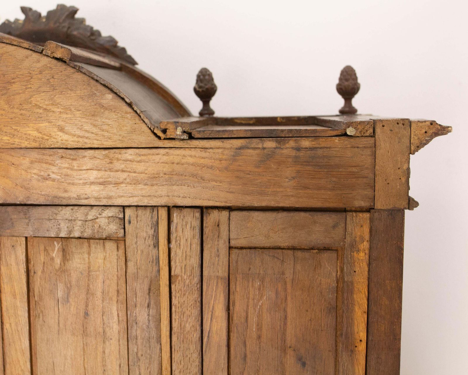 photo vintage French Walnut & Beveled Mirror Little Armoire Chef D'oeuvre, Circa 1900