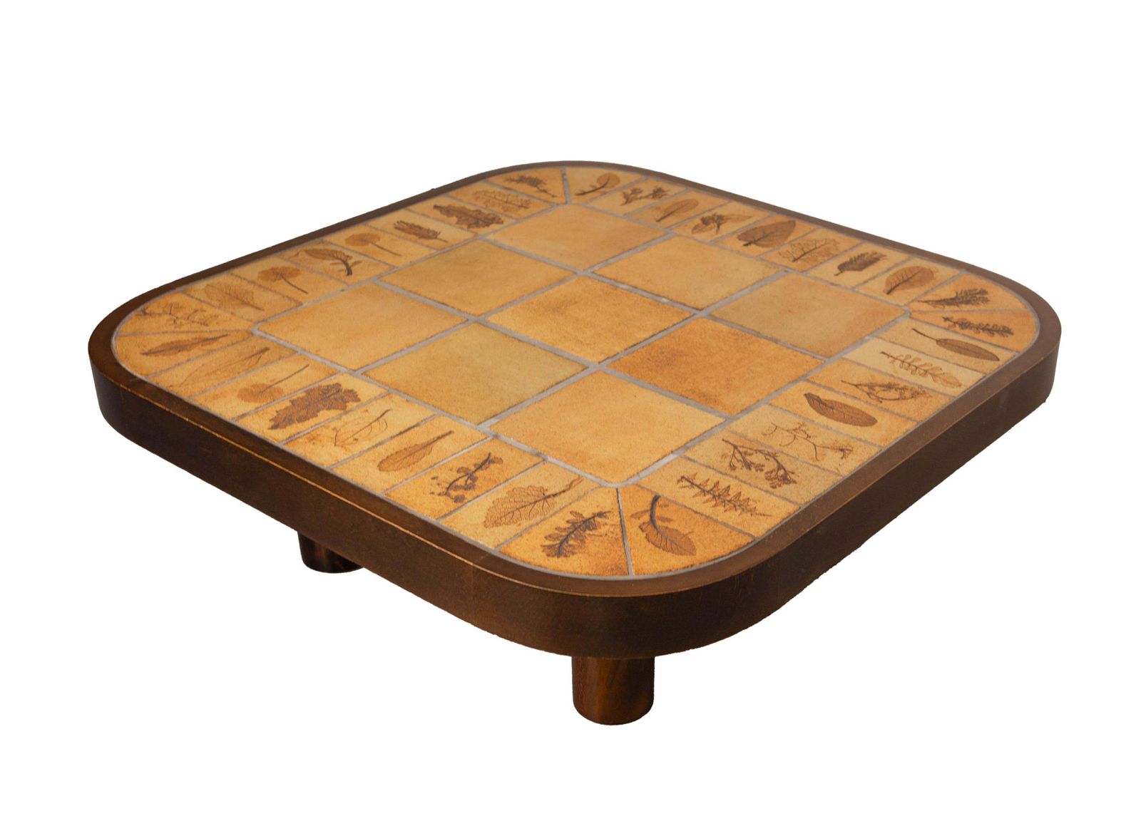French Herbarium Coffee Table Vallauris Tiles In The Capron Style Circa 1970 photo Furniture
