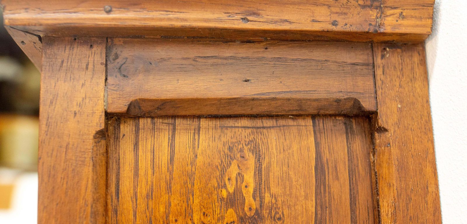 photo buy French Little Armoire Two Doors Oak & Glass Wall Cabinet, Circa 1920
