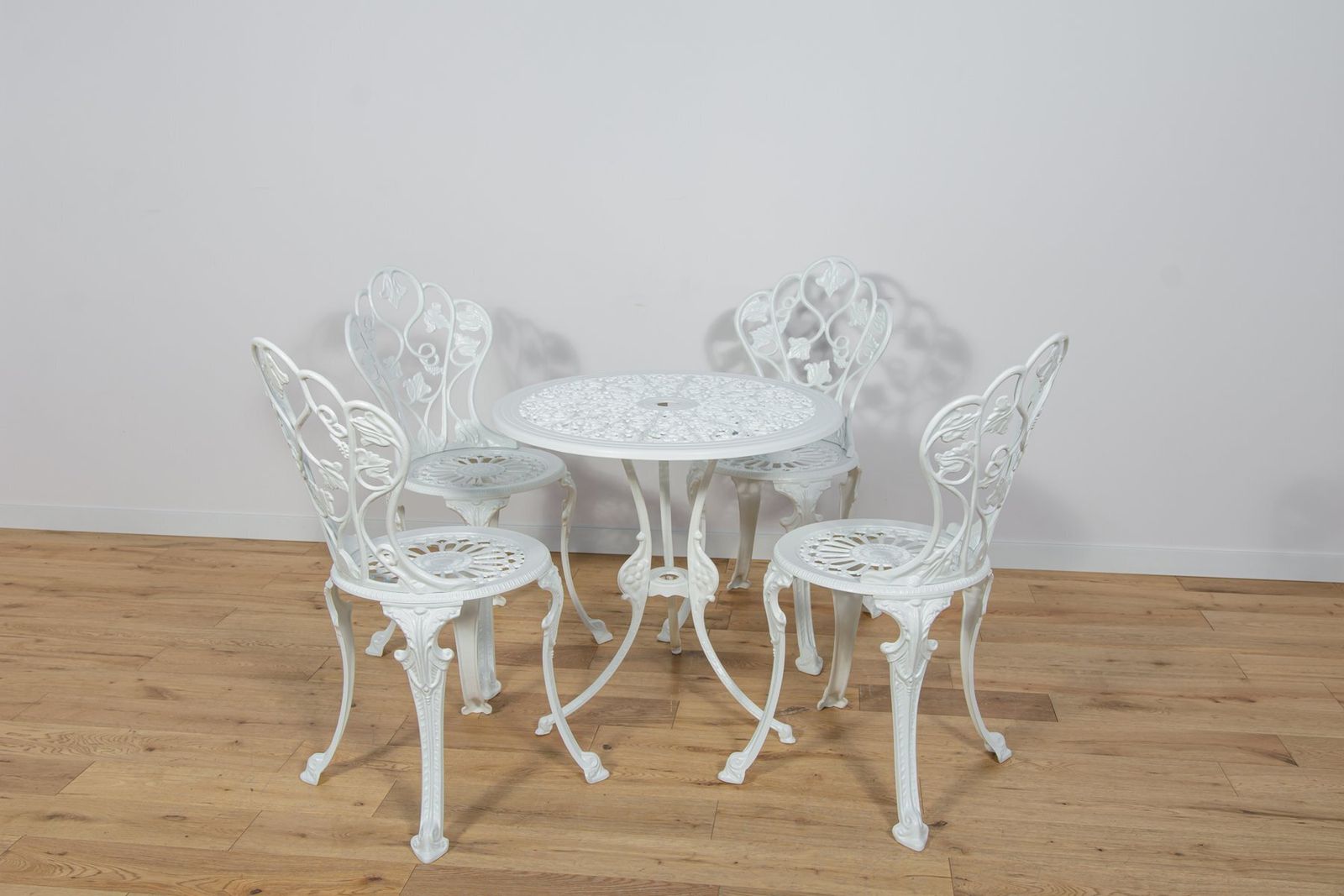 Art Nouveau Aluminum Garden Chairs, 1950s, Set Of 5 photo Garden Furniture