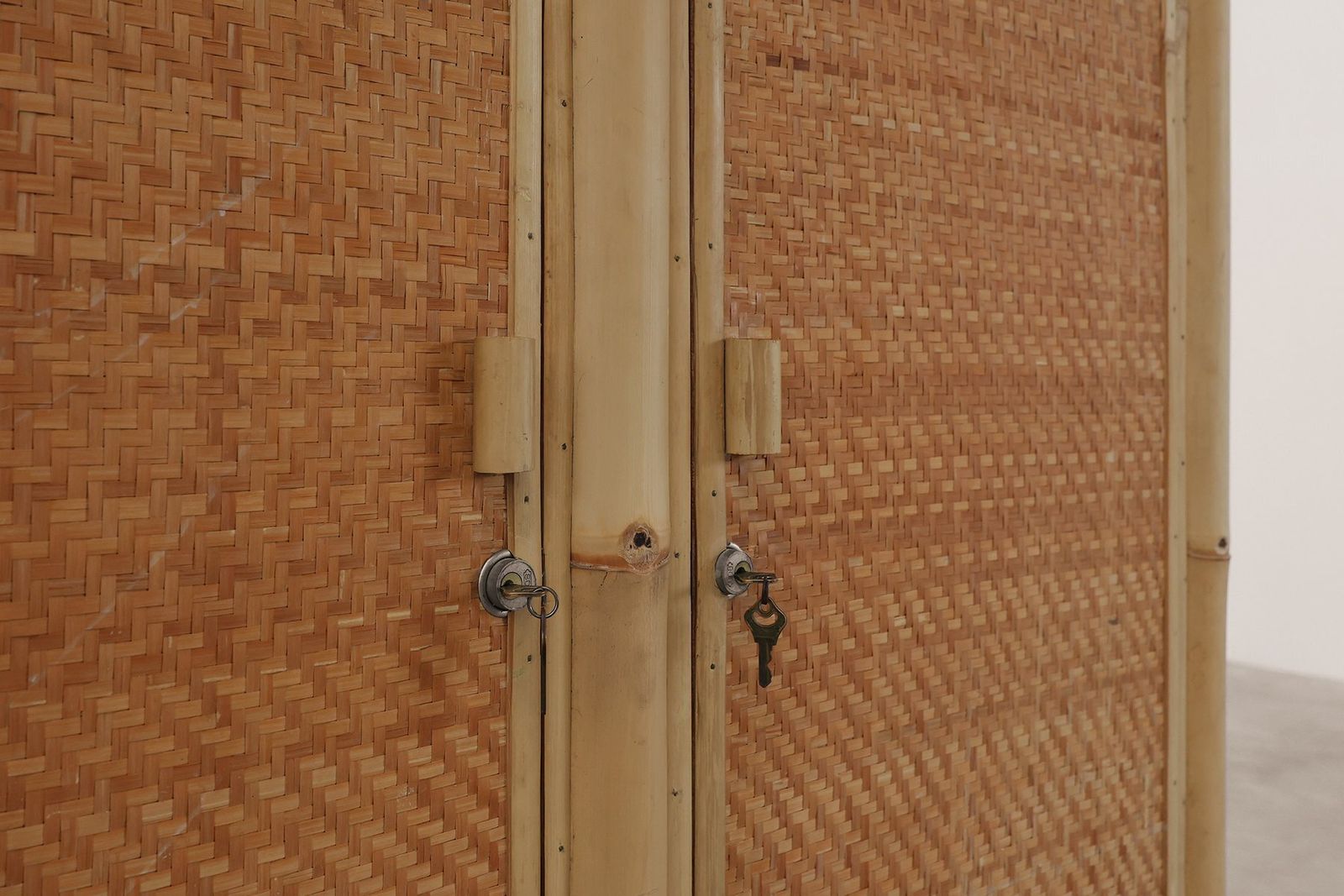 Mid Century Bamboo And Rattan Wardrobe, Italy, 1960s photo furniture