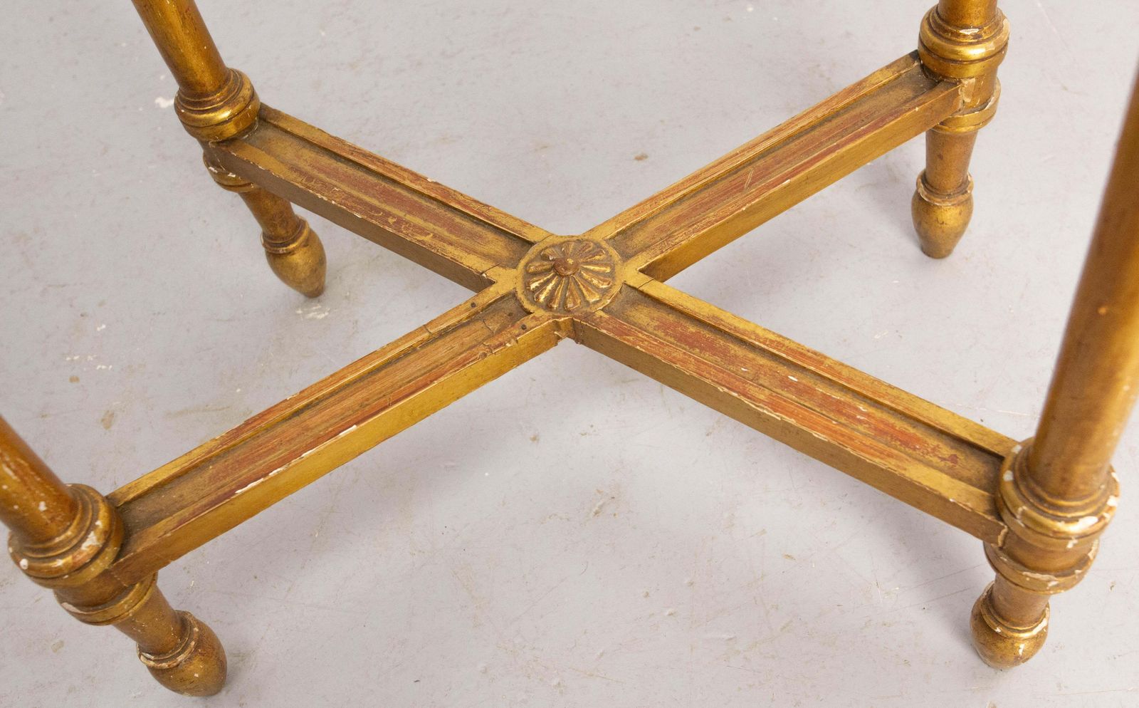 Home Decor French Painted Wood & Marble Top Sellette Louis XVI Style Circa 1960 photo