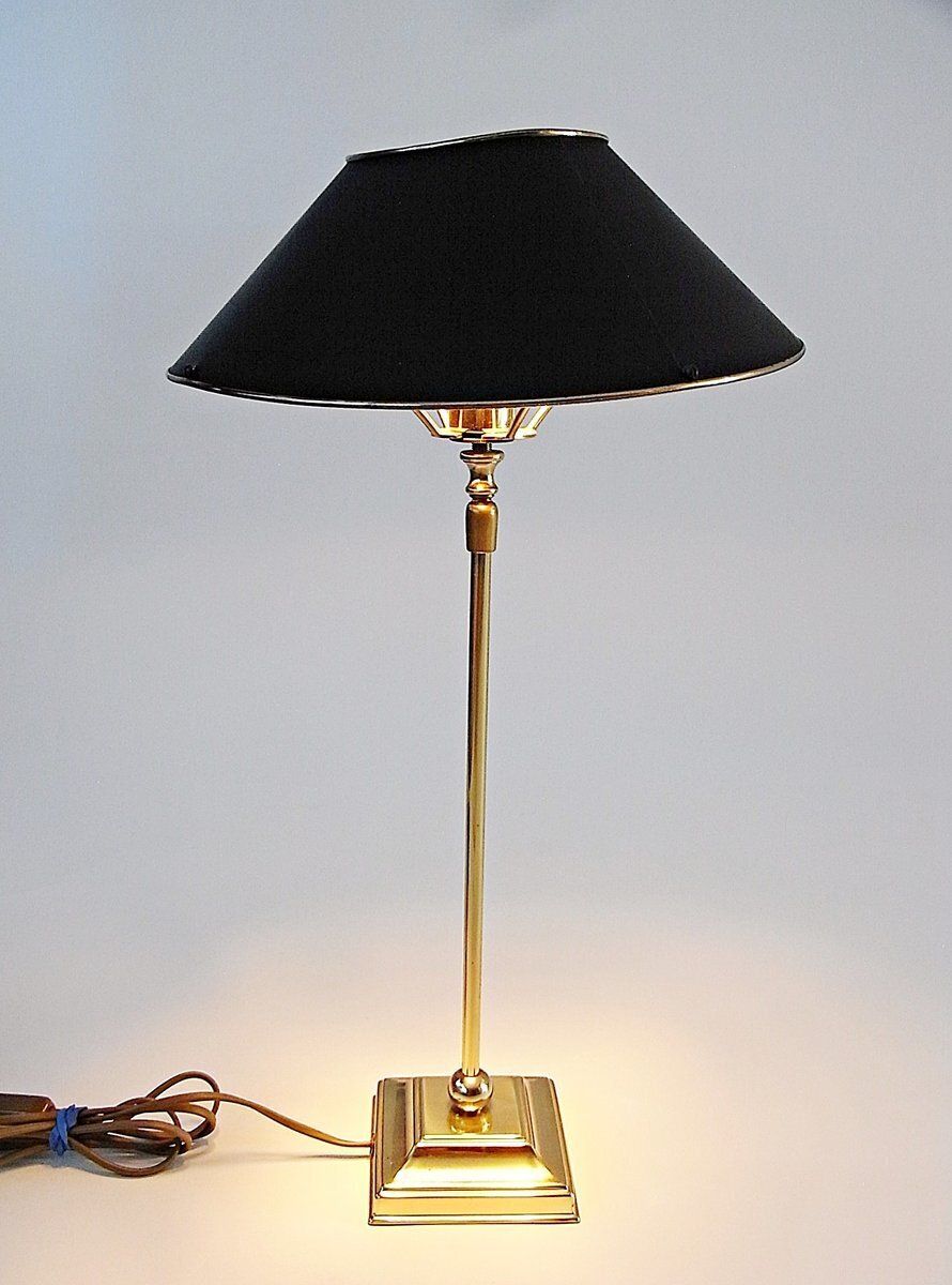 photo furniture Side Table And Table Lamp In Wrought Iron And Brass, 1990s, Set Of 2