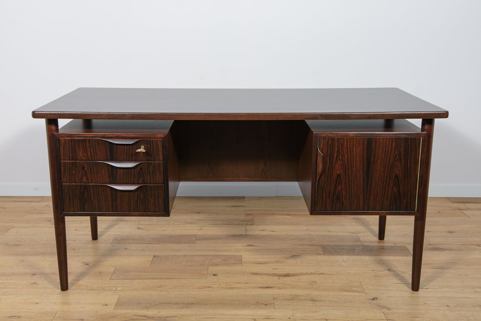 Mid Century Freestanding Rosewood Desk, Denmark, 1960s photo for sale