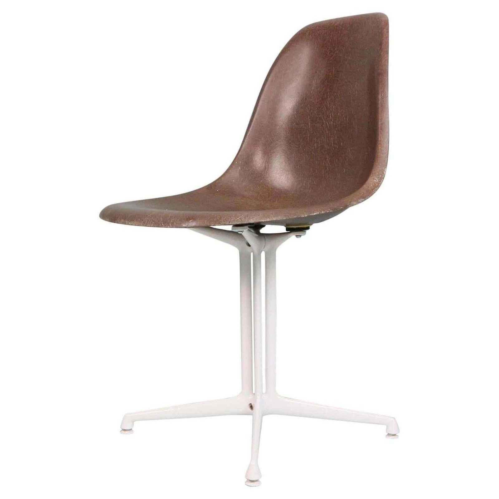 Charles & Ray Eames "La Fonda" Brown Fiberglass Chairs For Herman Miller