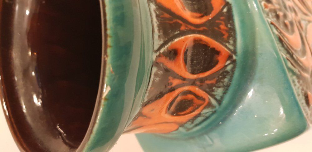 Ceramic Relief Vase By Bodo Mans For Bay Keramik, 1970s photo for sale