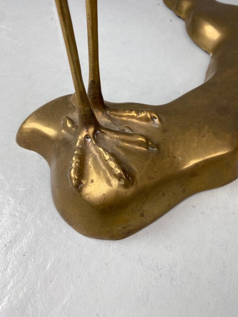 Willy Daro Coffee Table Crane Bird Brass Bonsai Tree 1970 Belgium photo buy