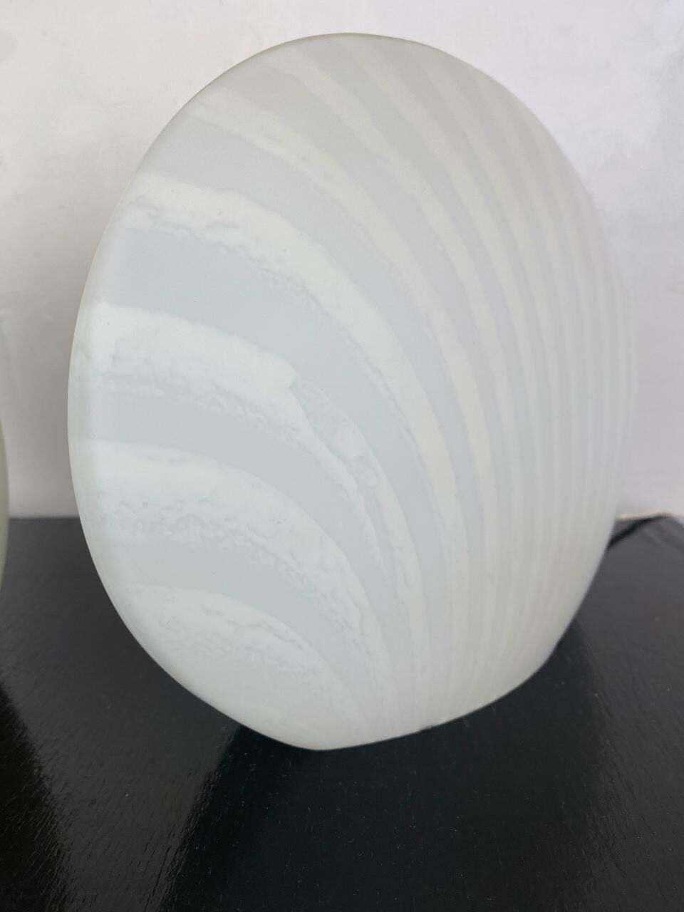 Lighting Moon Shell Table Lamps Glass Peill Putzler  Zebra Series 1960 Set photo