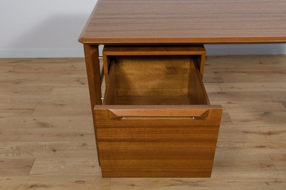 photo for sale Mid Century Teak Desk By Ib Kofod Larsen For Seffle Möbelfabrik, Sweden, 1950s