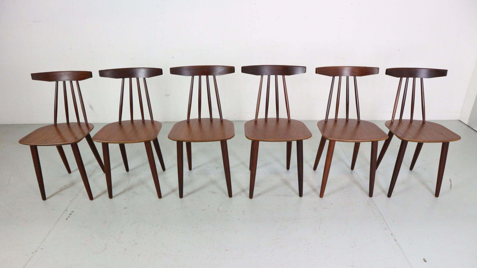 Poul Volther Set Of 6 Dinning Room Chairs "3705" For Fremel Røjle, Denmark, 1960 photo vinterior