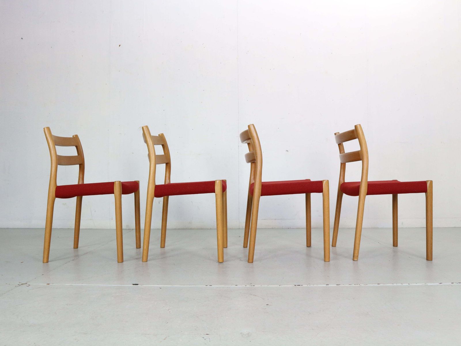 Niels Otto Moller Set Of 4 Dining Chairs Model 84 For Højbjerg, Denmark 1970s photo vintage