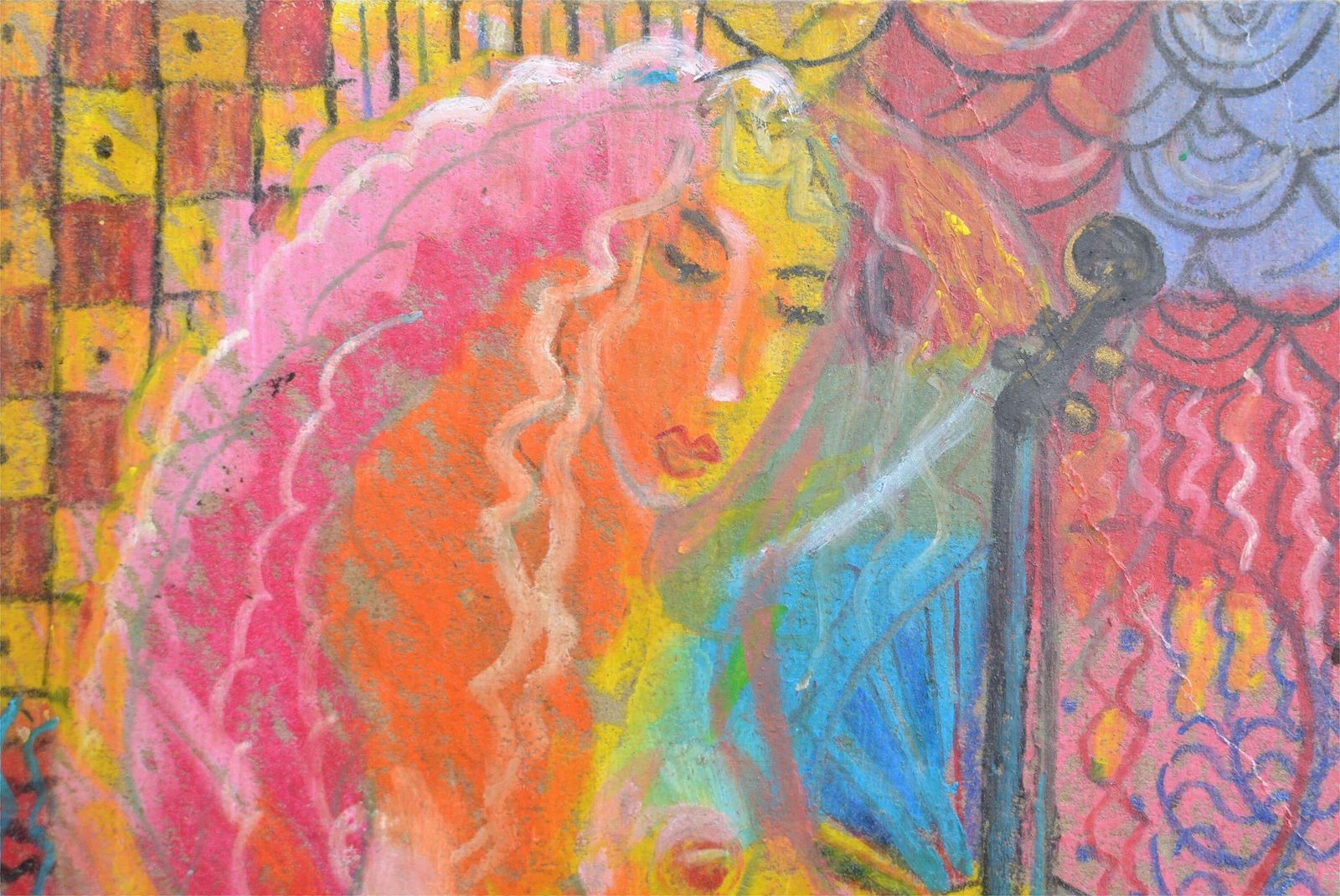 Uldis Krauzegirl With Chello. 2020. Oil/Cardboard, 37x24 Cm2020 photo for sale