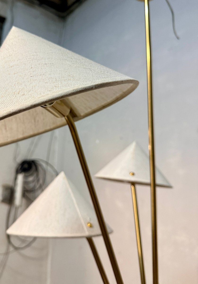 Vintage Japanese Chandelier In Brass, 1960s photo vinterior