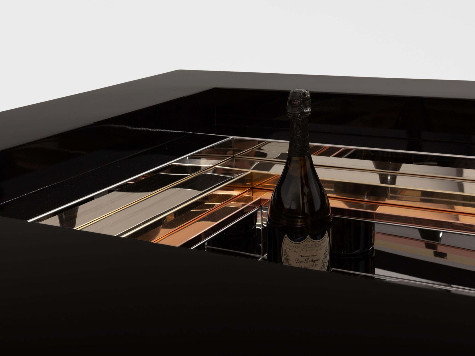 Table basse Alain Delon pour Maison Jansen en laiton, chrome et laque, 1972 photo buy