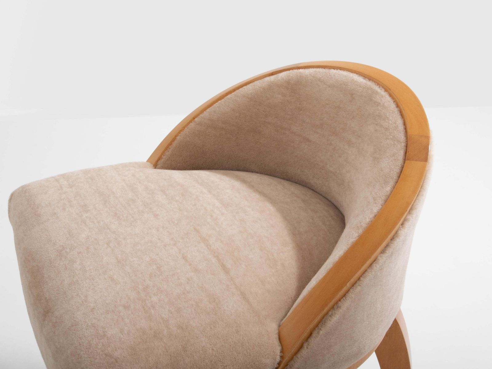 Fauteuil de bureau ou de coiffeuse André Arbus en sycomore et velours mohair, 1934 photo buy
