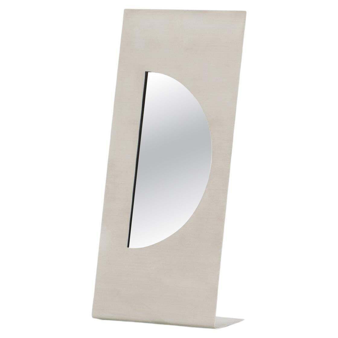 Gabriella Crespi For Christian Dior Brushed Steel Vanity Mirror 1970