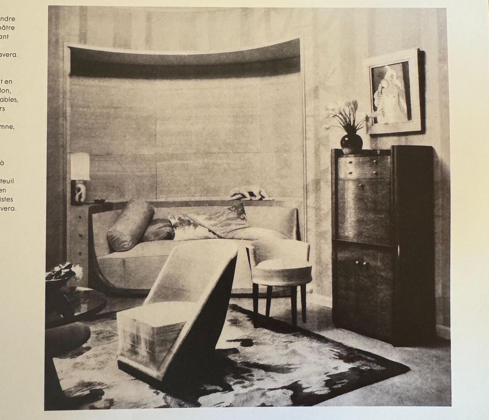 photo for sale Louis Sognot Pair Of Modernist Armchairs Walnut White Alpaca 1927