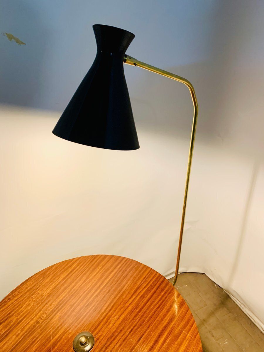 Vintage Italian Coffee Table With Integrated Lamp, 1960s photo for sale