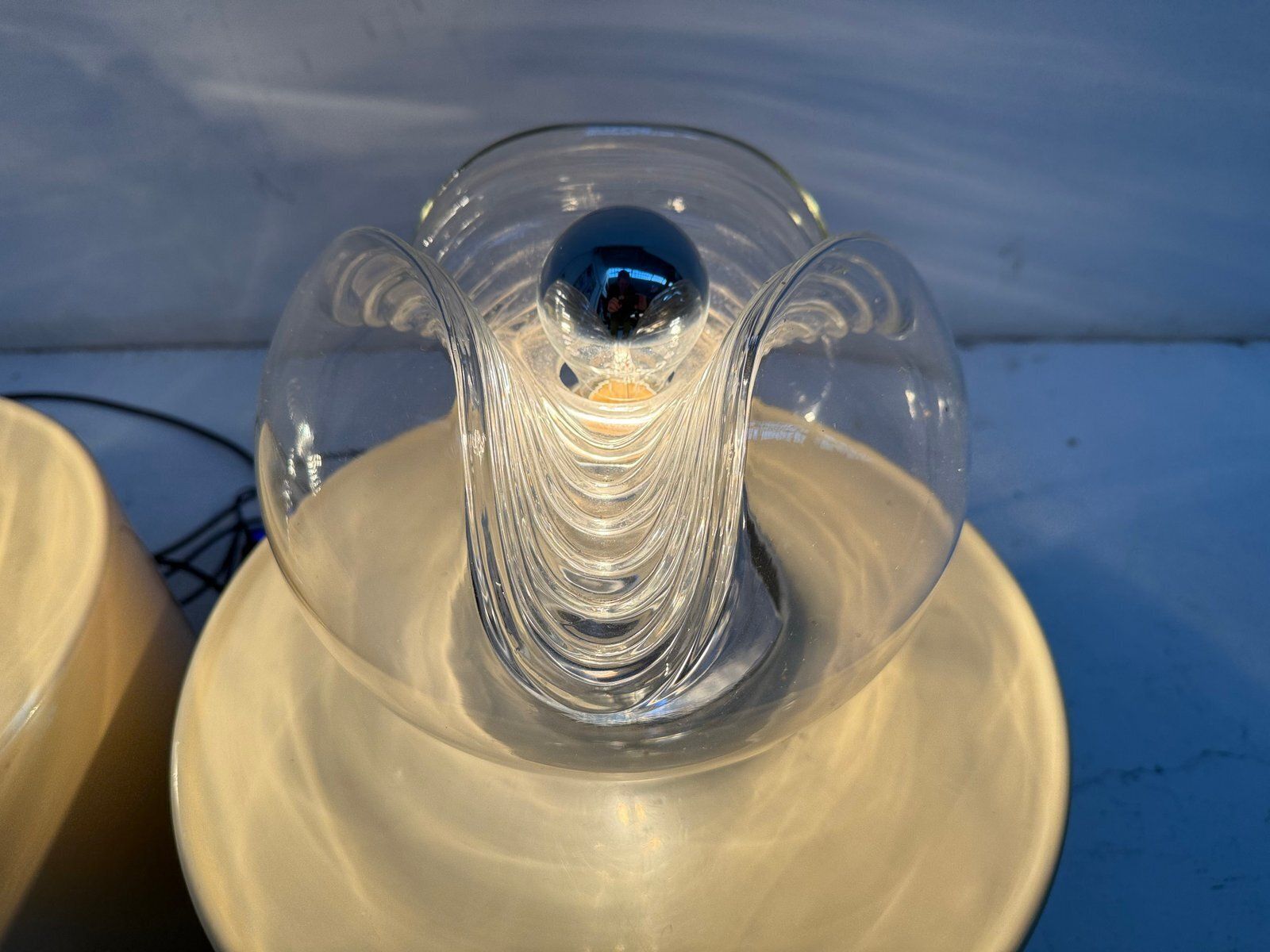 Vintage Model Wave Table Lamps By Koch & Lowy For Peill & Putzler, 1970s, Set Of 2 photo Lighting
