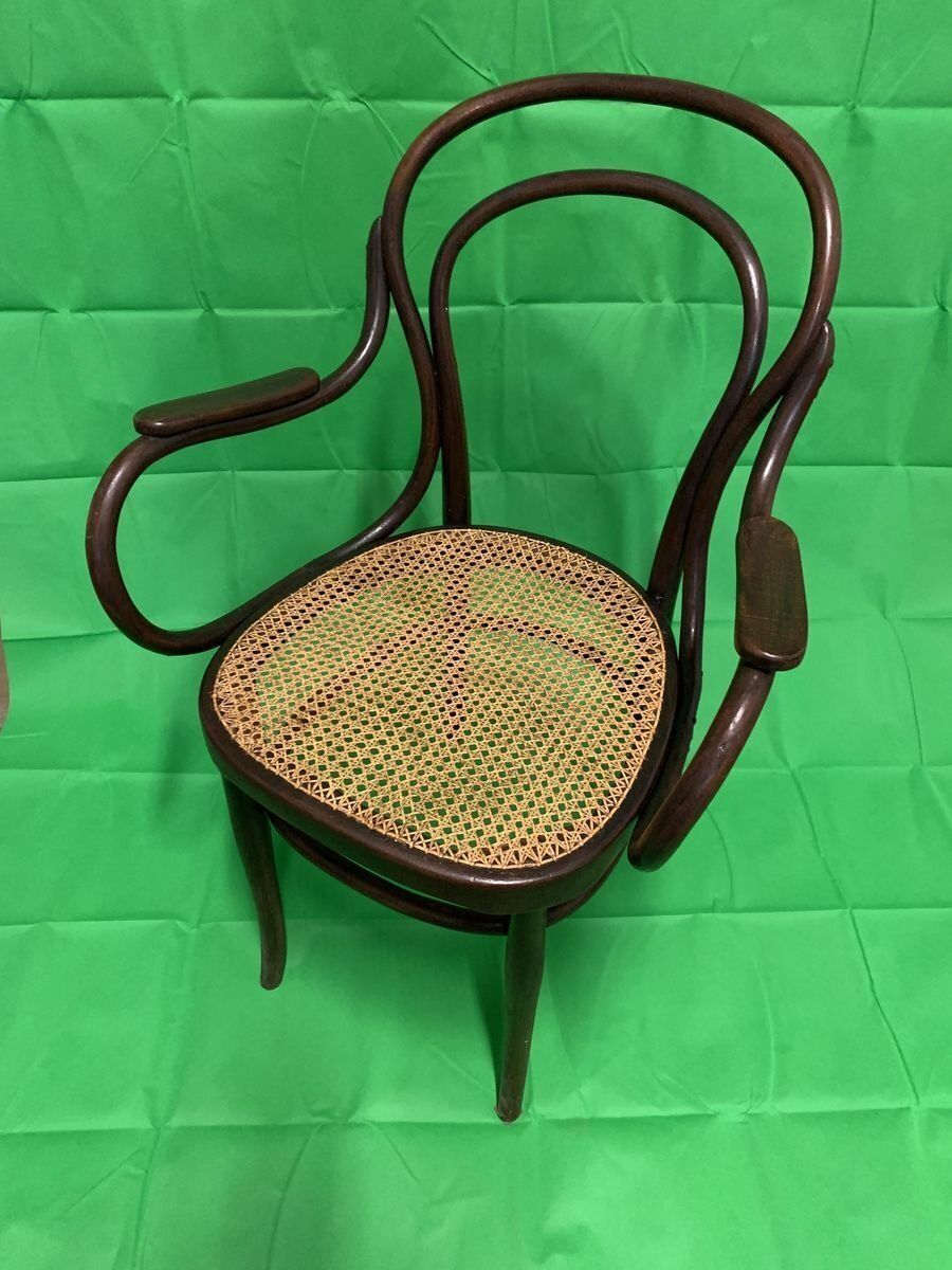 Armchair In Beech And Vienna Straw By Michael Thonet For Thonet, Austria, Late 19th Century photo for sale