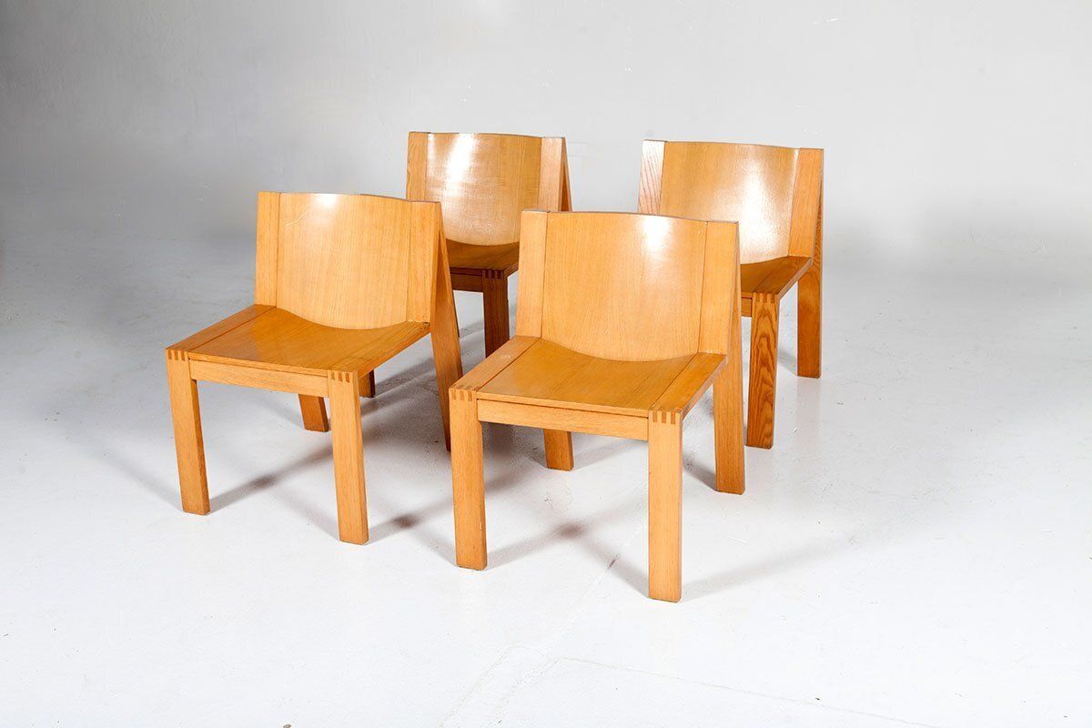 Ash Model Se15 Dining Chairs By Pierre Mazairac & Charles Boonzaaijer For Pastoe, 1976, Set Of 4