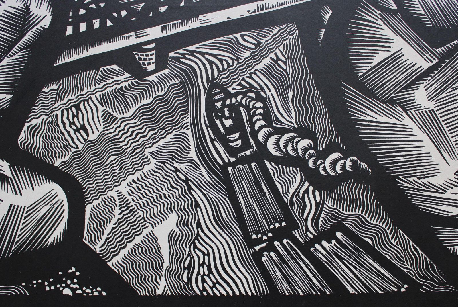 Gunars Krollisbridges. From The Series “My Riga”. 1967.  Paper, Linocut, 69x103 Cm.1967 photo vinterior