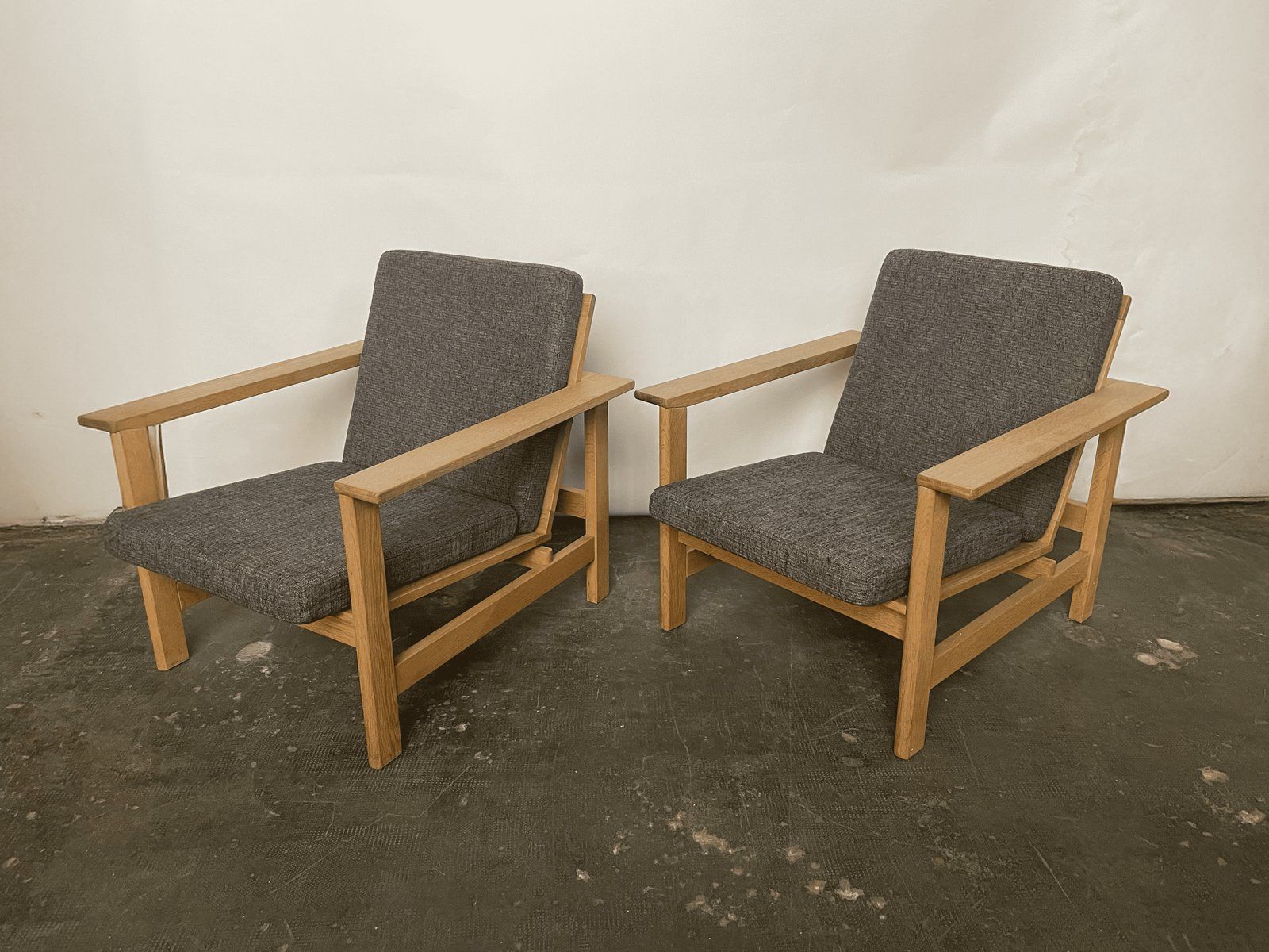 Danish Oak Lounge Chairs By Søren Holst For A/S Fredericia Stolefabrik, 1980s, Set Of 2 photo furniture