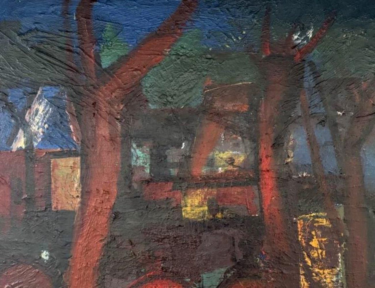 Aleksandr Rodin (1922 2001)landscape With Red Stones  Oil/Canvas, 50x53 Cm photo for sale