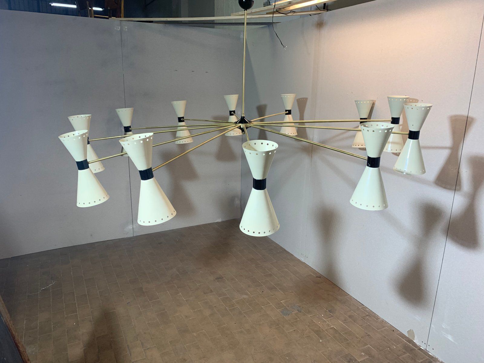 12 Arm Chandelier From Stilnovo, Milan, Italy, 1950s photo furniture
